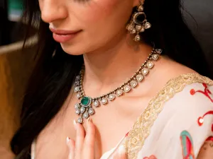 Kavya Green Stone Jewellery Set