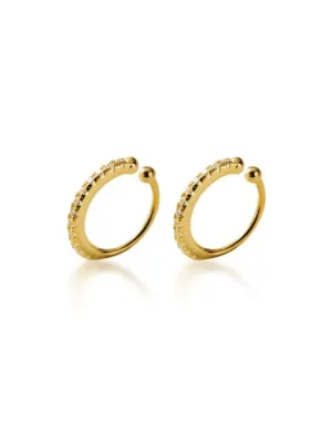 KESLEY Minimalist Ear Cuff Earrings CZ Sterling Silver 18K Gold Plated Hypoallergenic Clip On Non Pieced Ear Cuffs