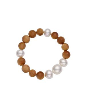 Kimberley Dawn Pearl Bracelet | 11-14mm Pearls and Sandalwood