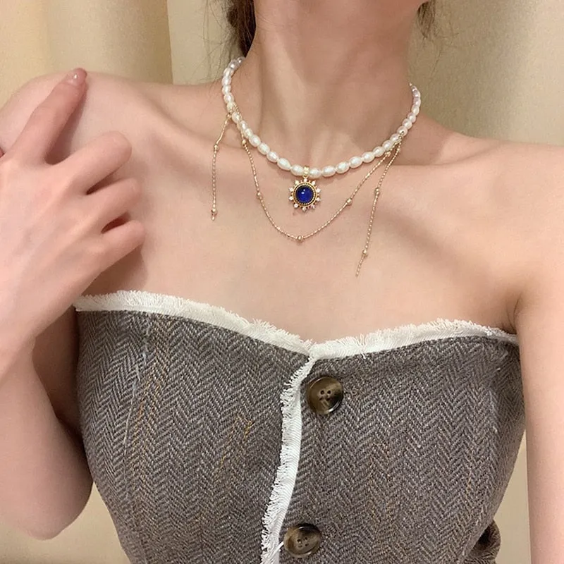 Korean Baroque Elegant Freshwater Pearl Necklace For Women