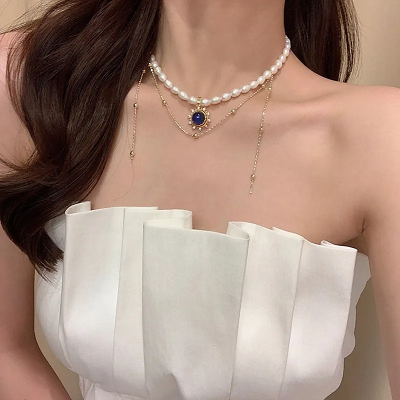Korean Baroque Elegant Freshwater Pearl Necklace For Women