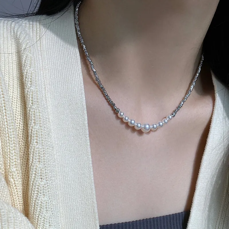 Korean Elegant Pearl Pendant Necklace For Women