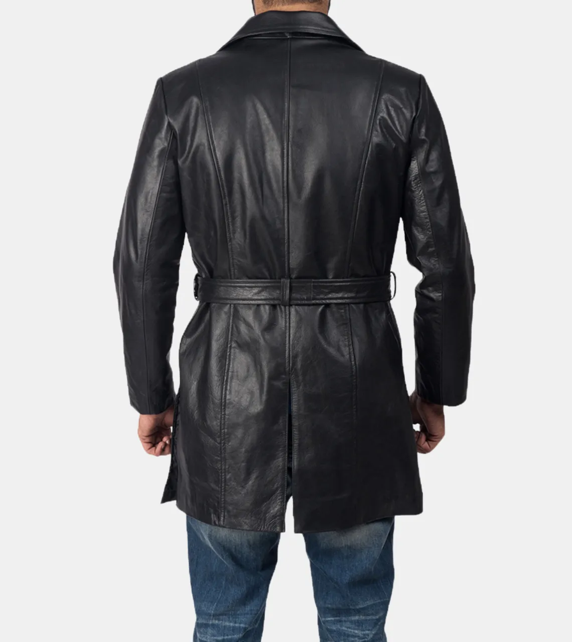 Ledger Men's Black Waxed Leather Coat