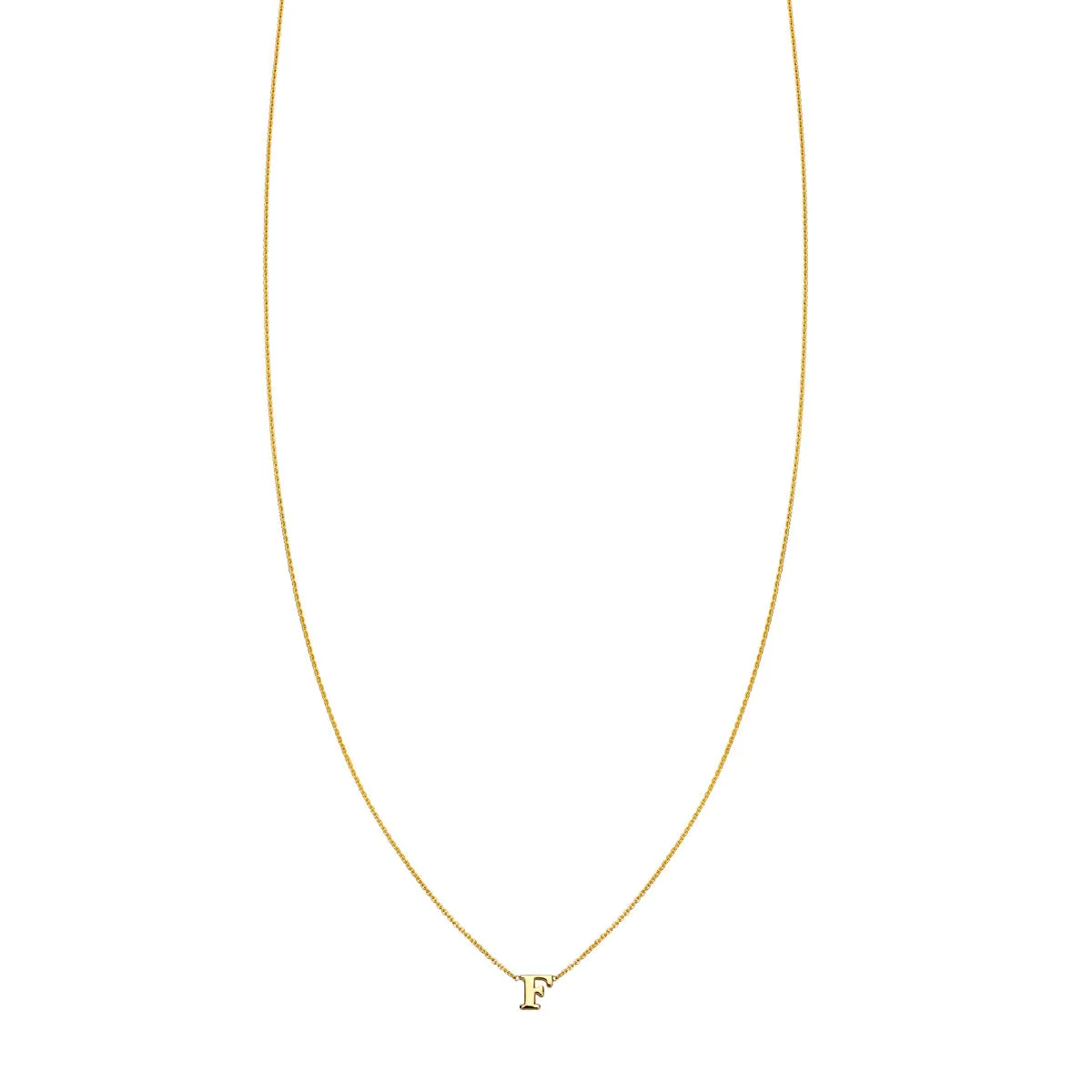 Letter F - 14k Gold Initial Necklace