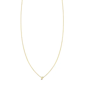 Letter F - 14k Gold Initial Necklace