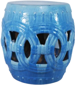 Linking Rings Garden Stool in light blue