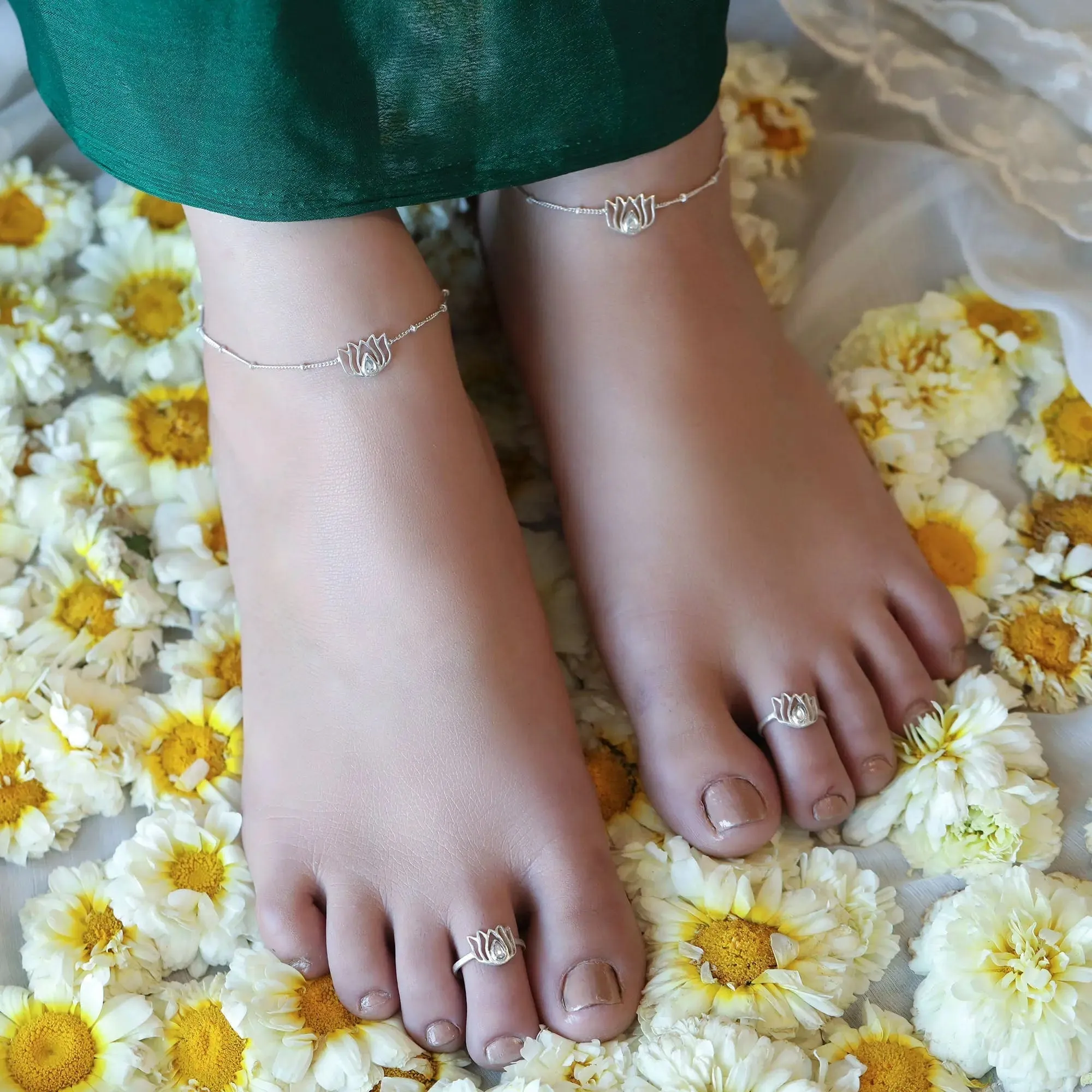 Lotus 92.5 Sterling Silver Anklet