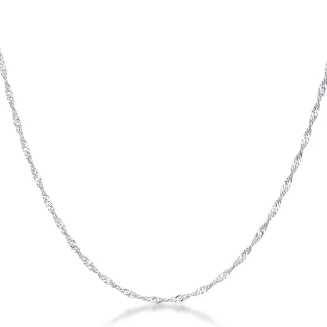 LOVCIA Elegant 16 Inch Silver Twisted Necklace