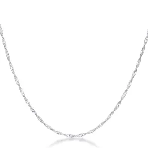 LOVCIA Elegant 16 Inch Silver Twisted Necklace
