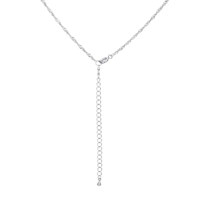 LOVCIA Elegant 16 Inch Silver Twisted Necklace