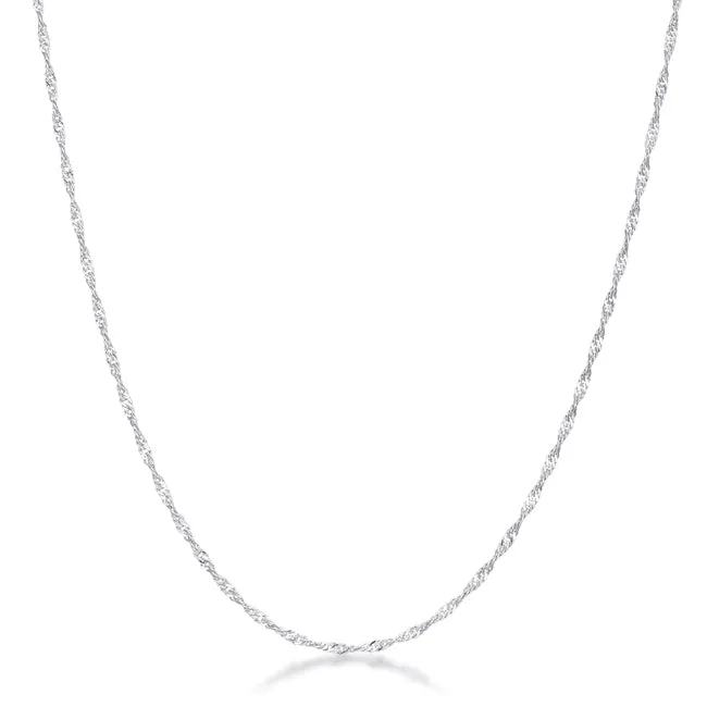 LOVCIA Elegant 16 Inch Silver Twisted Necklace