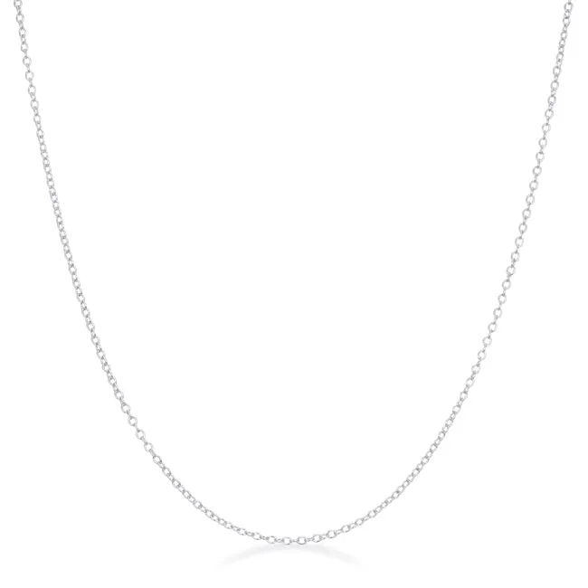 LOVCIA Elegant Rhodium-Plated Silver Chain Necklace