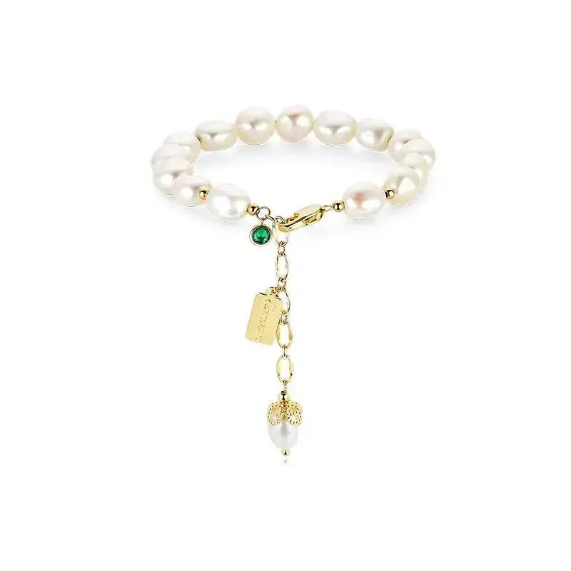 LOVCIA Natural Zircon Pearl Bracelet Luxury Jewelry