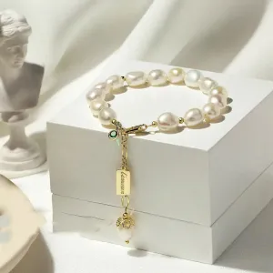LOVCIA Natural Zircon Pearl Bracelet Luxury Jewelry