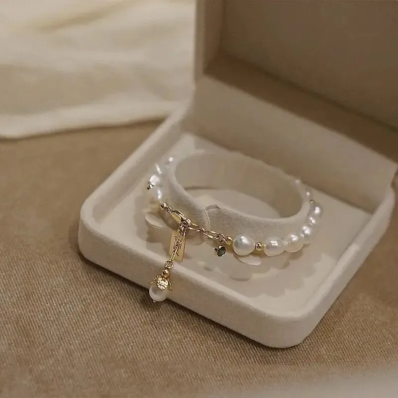 LOVCIA Natural Zircon Pearl Bracelet Luxury Jewelry