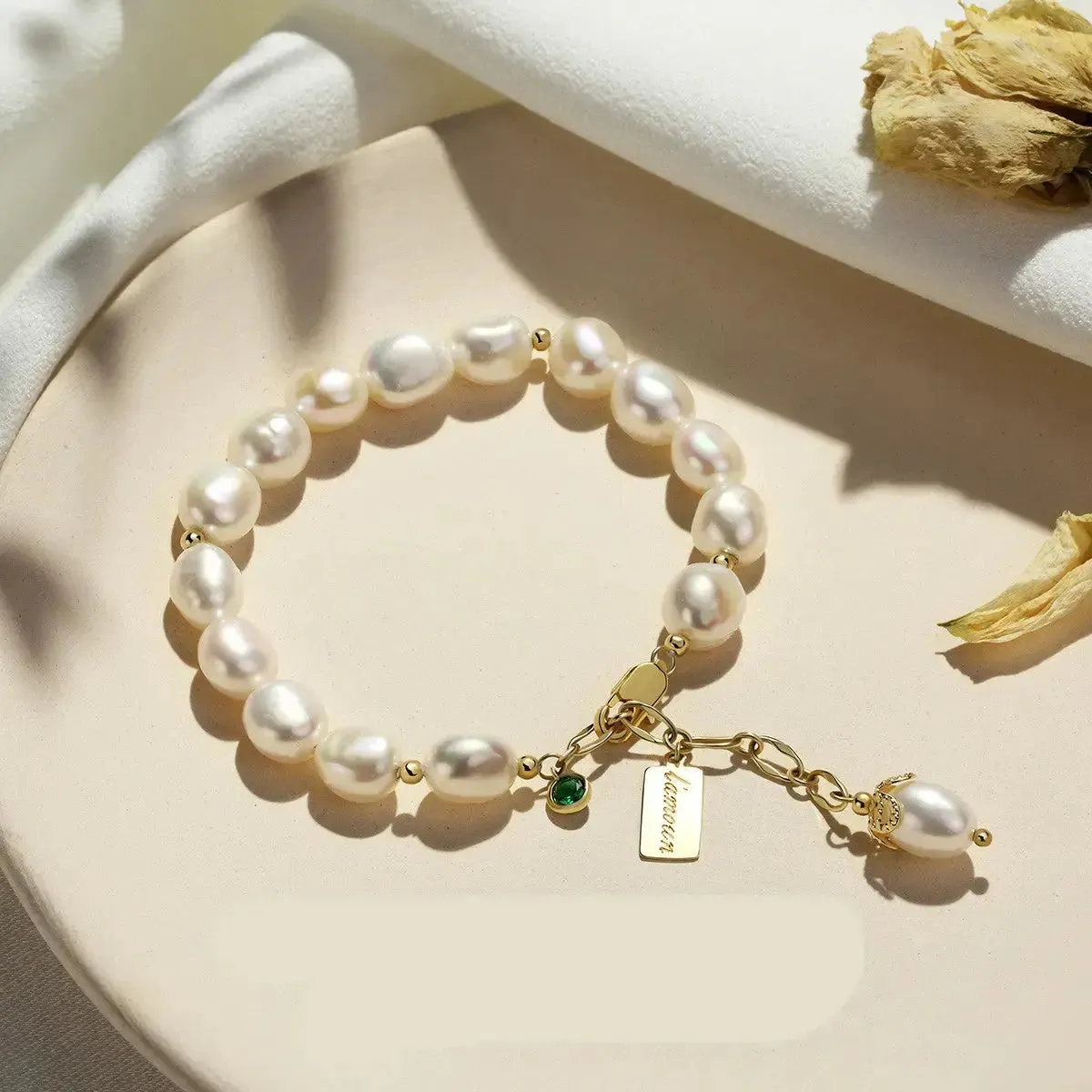 LOVCIA Natural Zircon Pearl Bracelet Luxury Jewelry