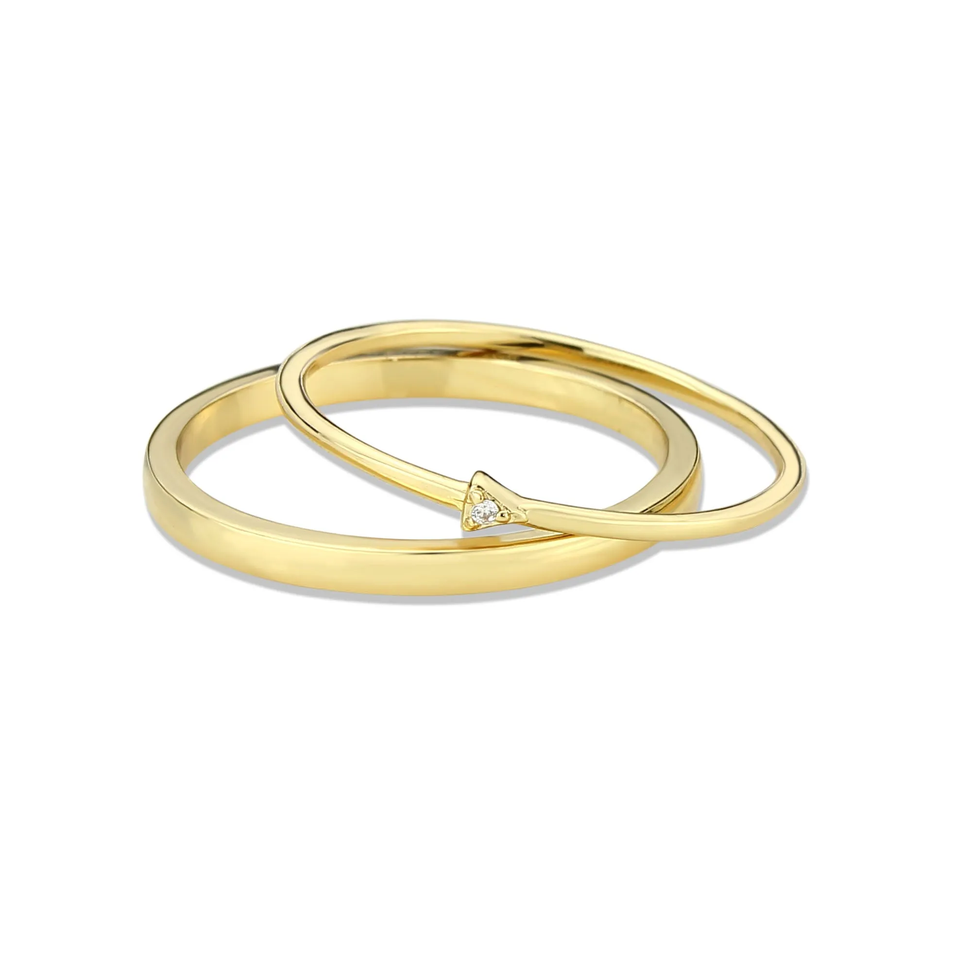 LOVCIA Radiant Flash Gold Brass Ring with Clear AAA CZ Stone