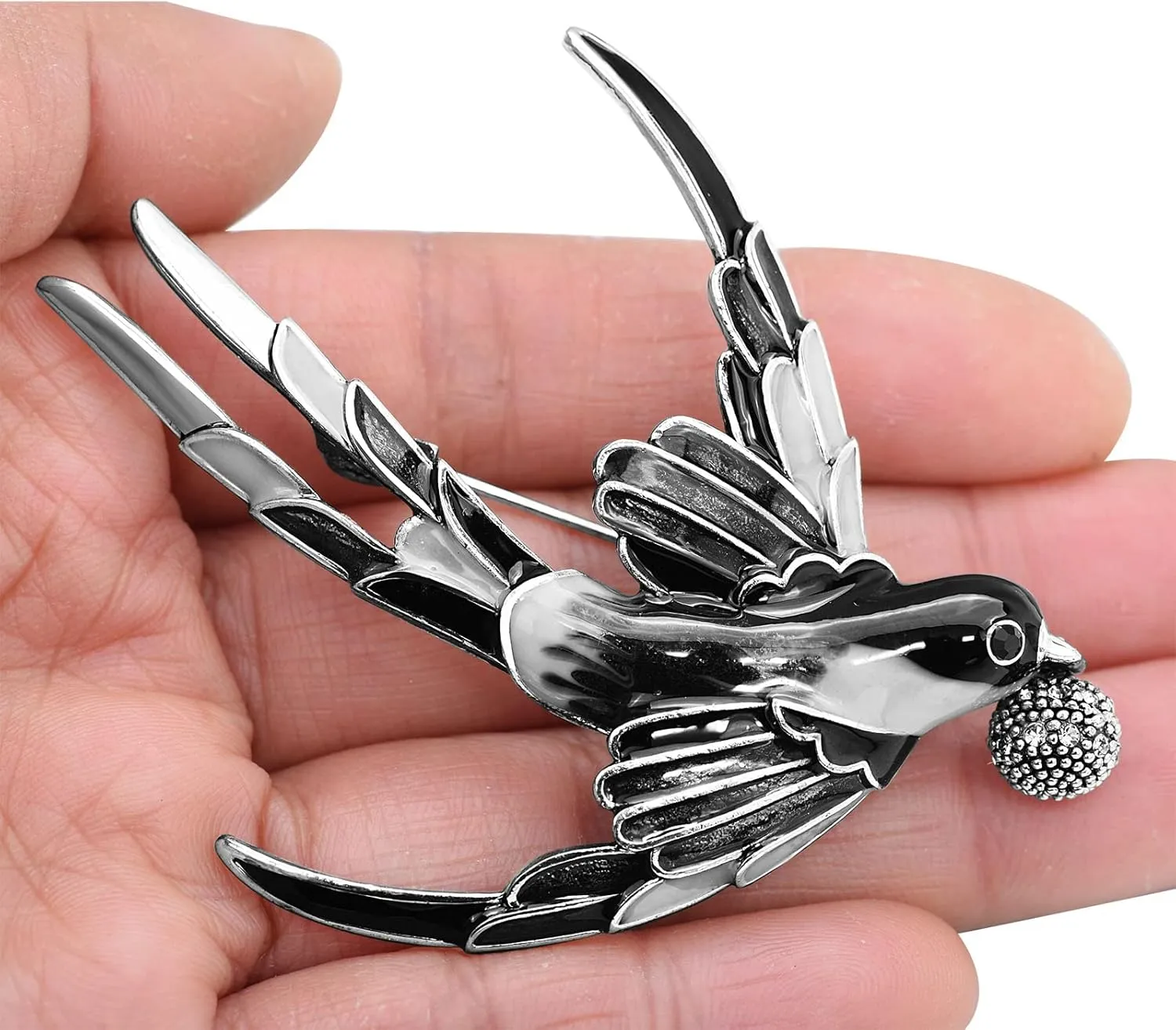 Lovely Enamel Rhinestone Flying Swallow Bird Brooch Pins Breastpin Wedding Brooches Lapel Pin Badge Jewelry Gifts