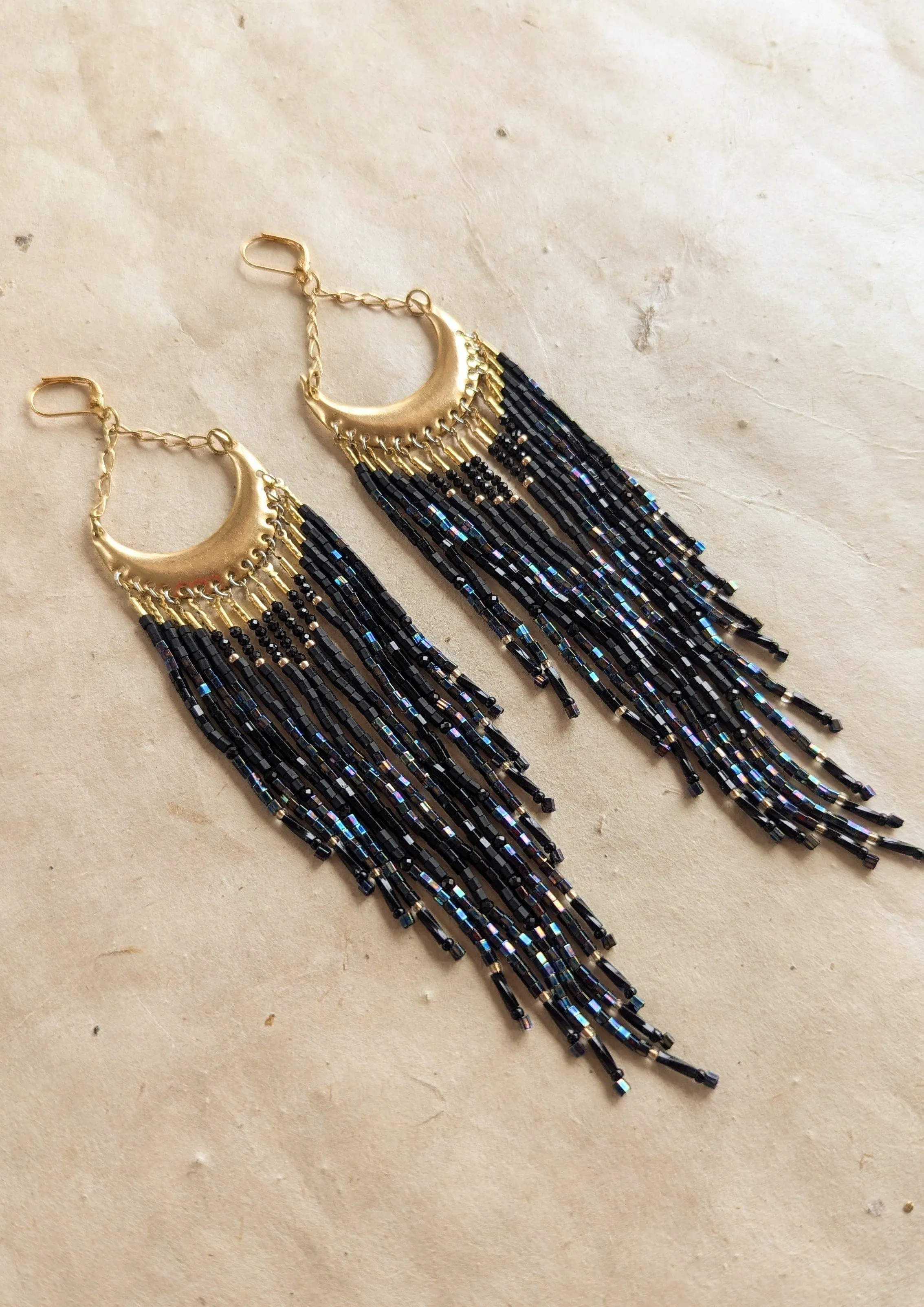 Luna Negra Boho Beaded Earrings