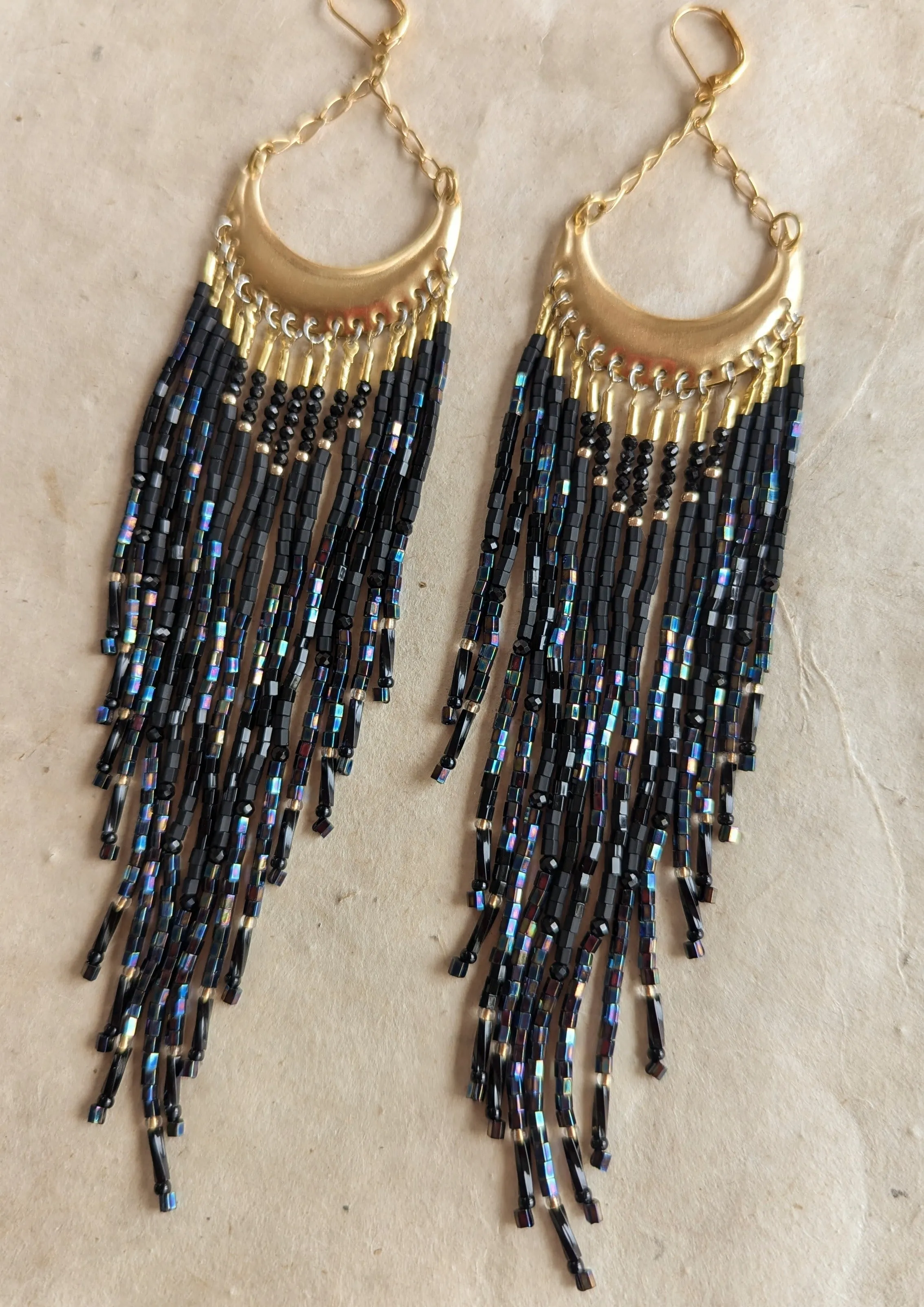 Luna Negra Boho Beaded Earrings