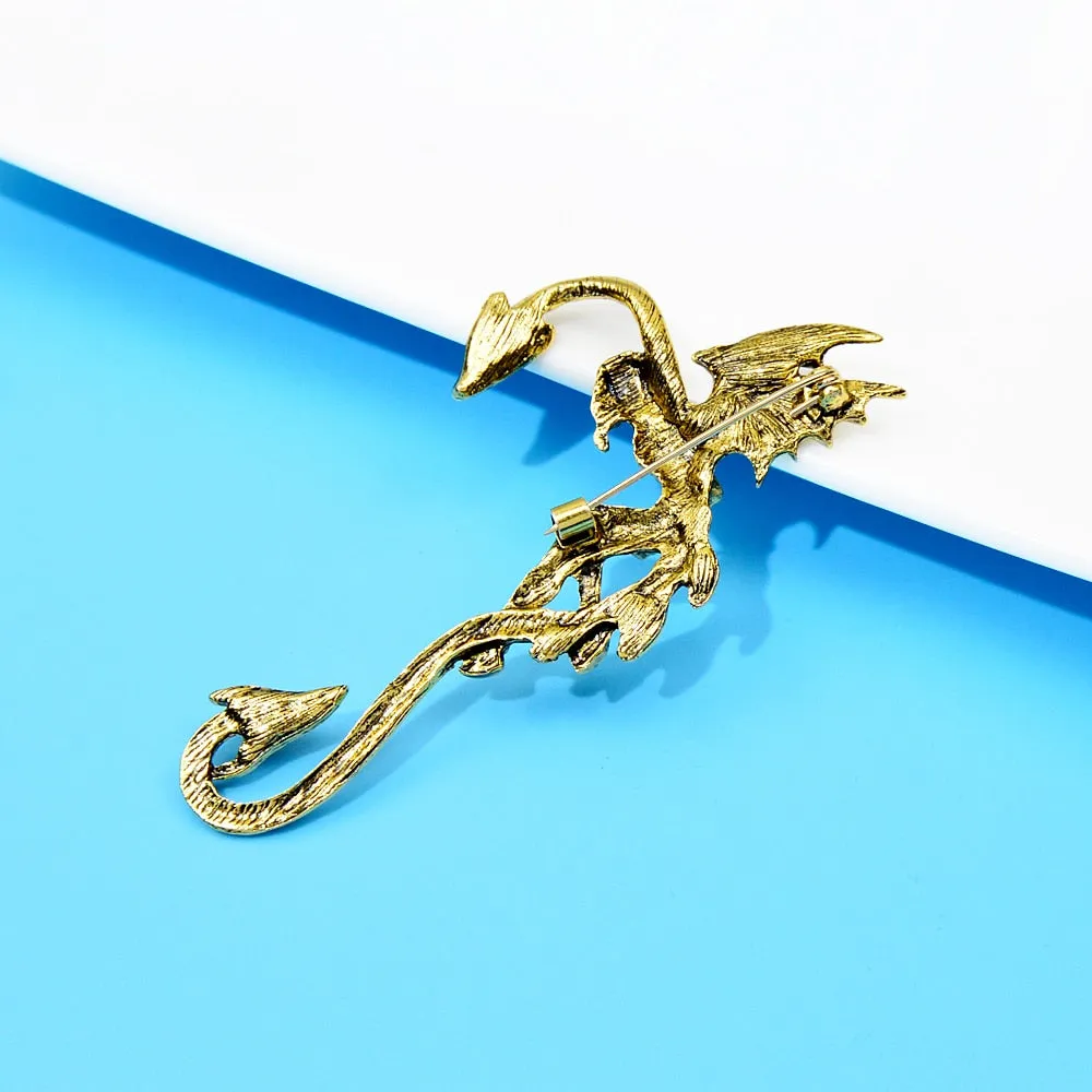 Male Elf Brooch Pin Vintage Creative Design Wing Men Jewelry