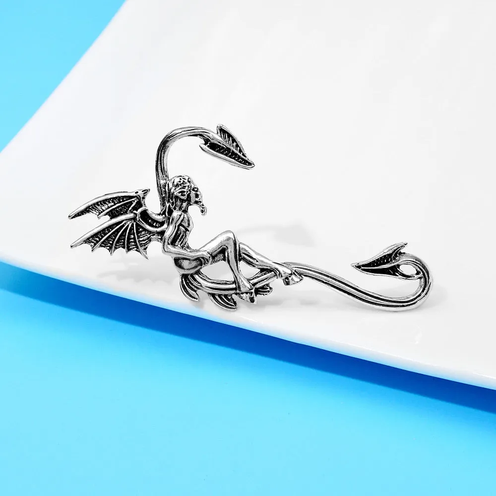 Male Elf Brooch Pin Vintage Creative Design Wing Men Jewelry