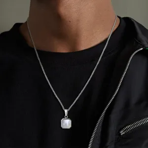 Men Stylish Geometric Square Stone Necklaces