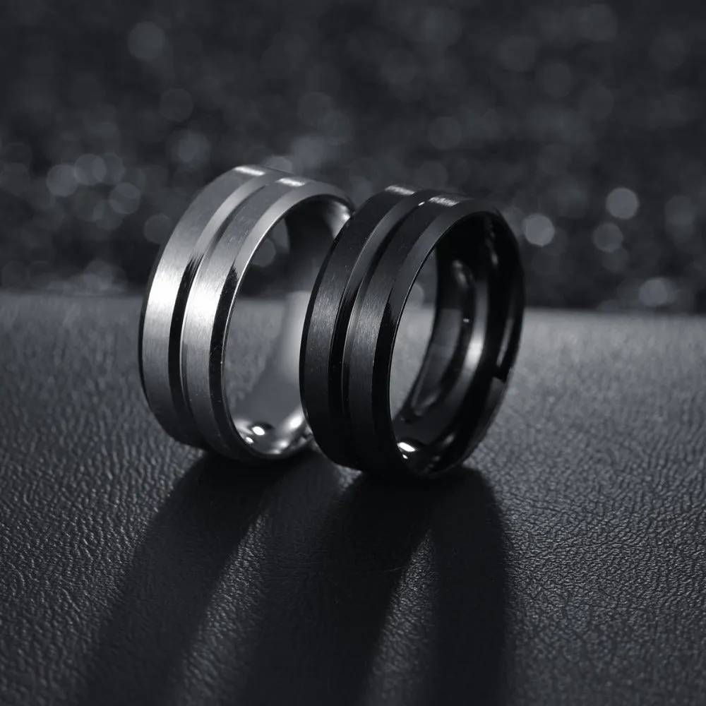 men's rings charm silver dark color matted polished shiny streetwear ✈️ free.shipping
