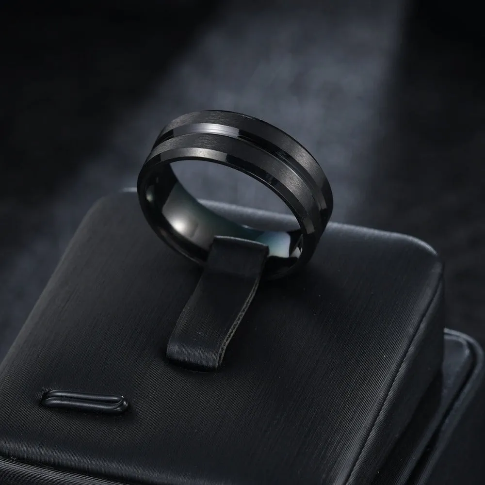 men's rings charm silver dark color matted polished shiny streetwear ✈️ free.shipping