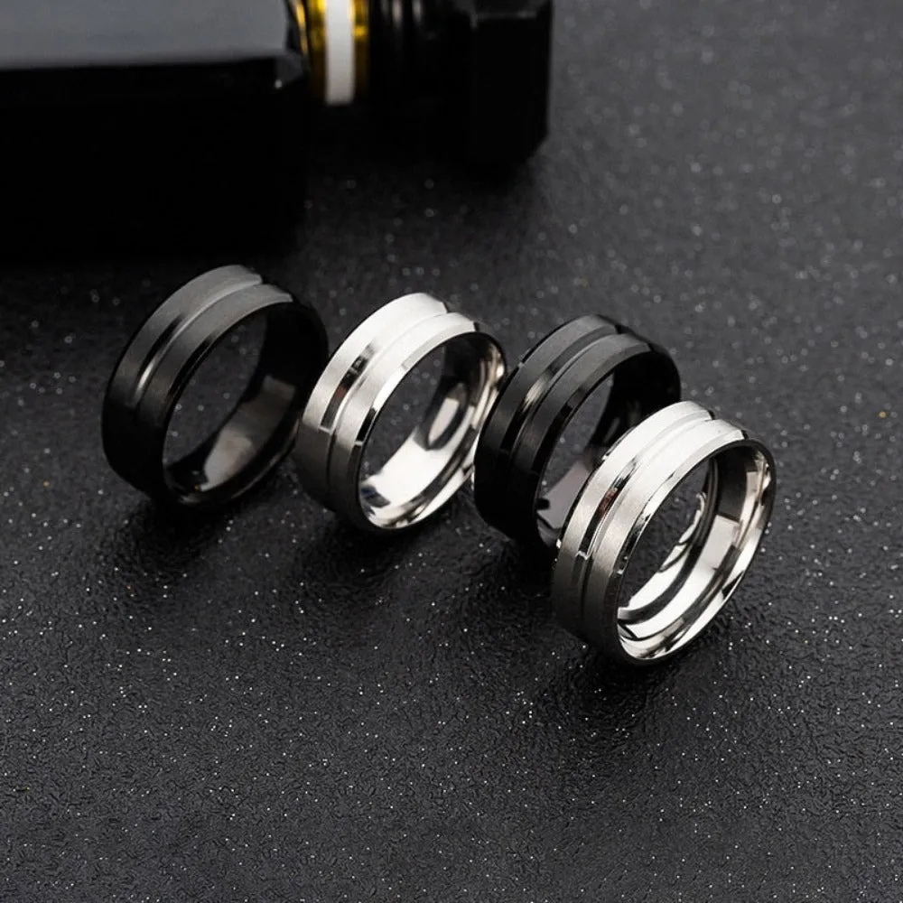 men's rings charm silver dark color matted polished shiny streetwear ✈️ free.shipping