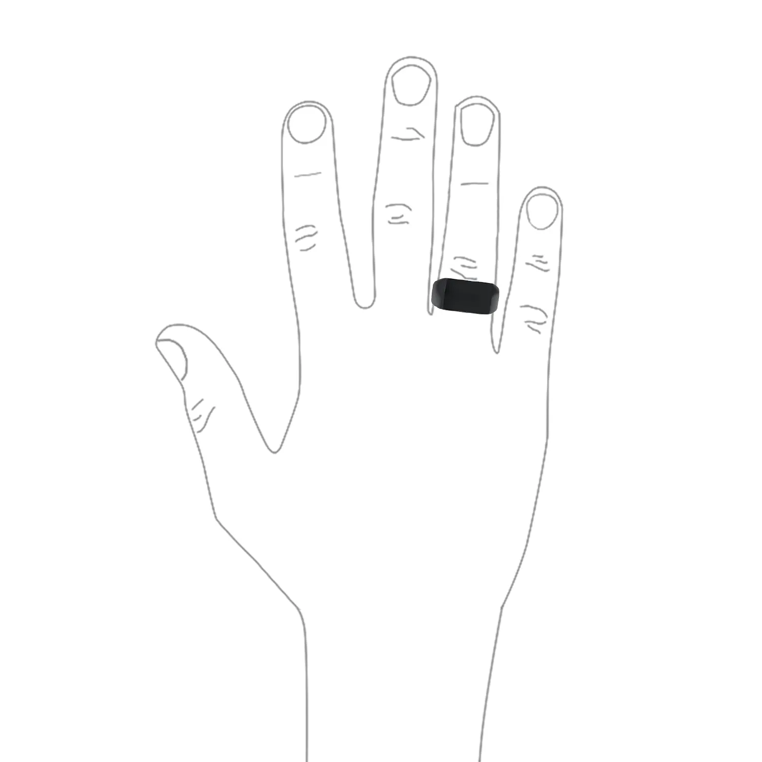 Mens Stainless Steel Monogram Initial Rectangle Black Signet Ring Polished Matte