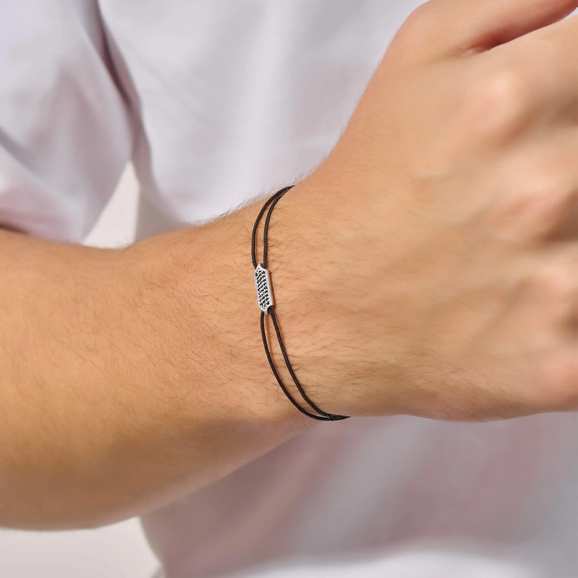 Minimal Tag Macrame Bracelet in Gold
