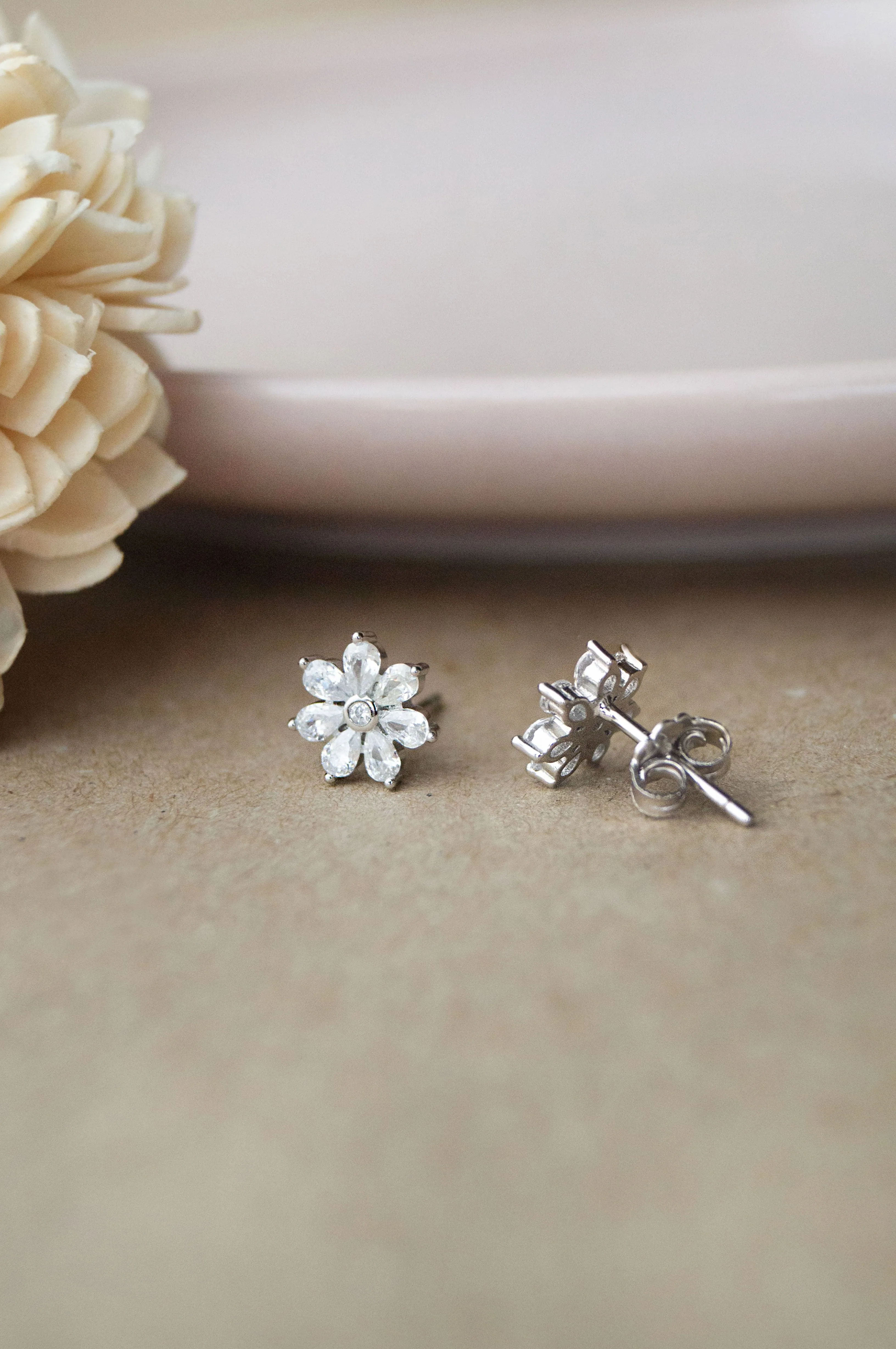 Miracle Flower Sterling Silver Stud Earrings