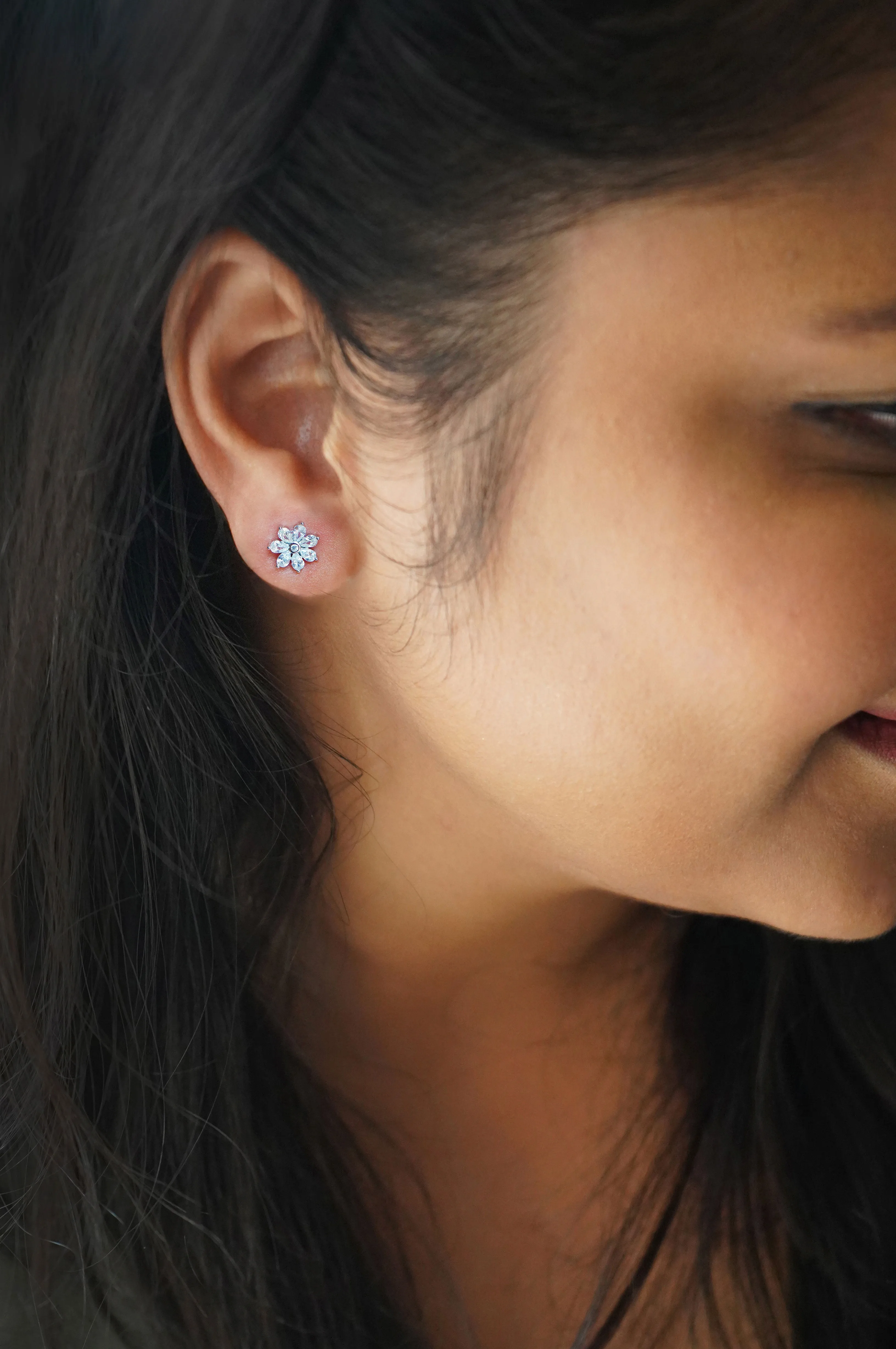 Miracle Flower Sterling Silver Stud Earrings