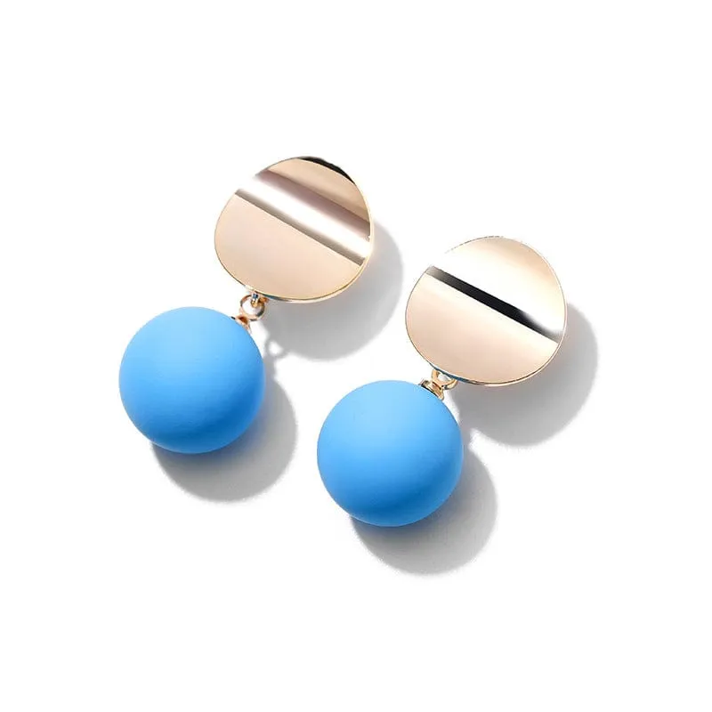 Mismatched Polished Candy Colored Pearl Stud Earrings