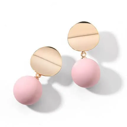 Mismatched Polished Candy Colored Pearl Stud Earrings