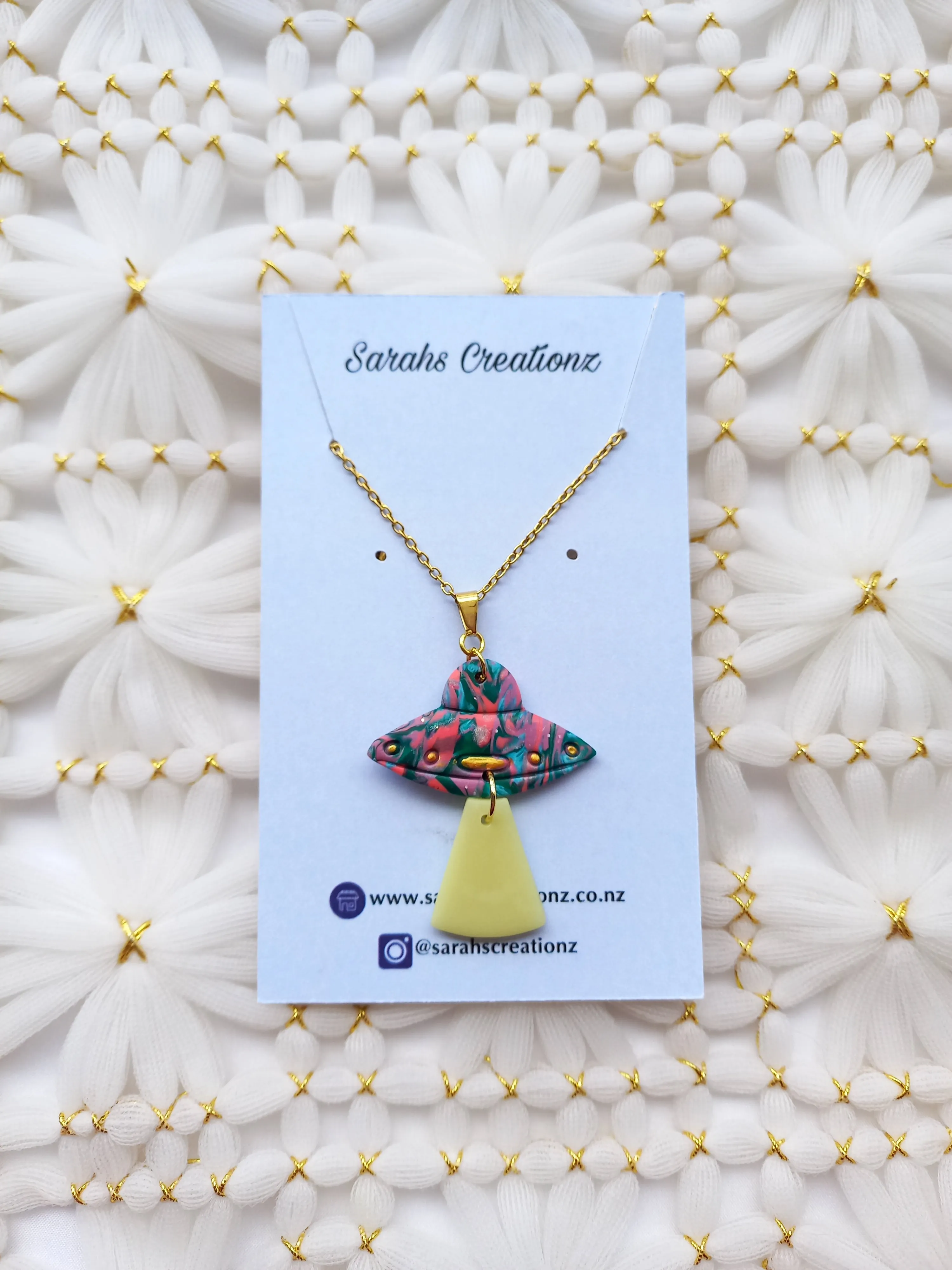 Multi-Coloured Glow in the dark UFO Necklace | Fantasy