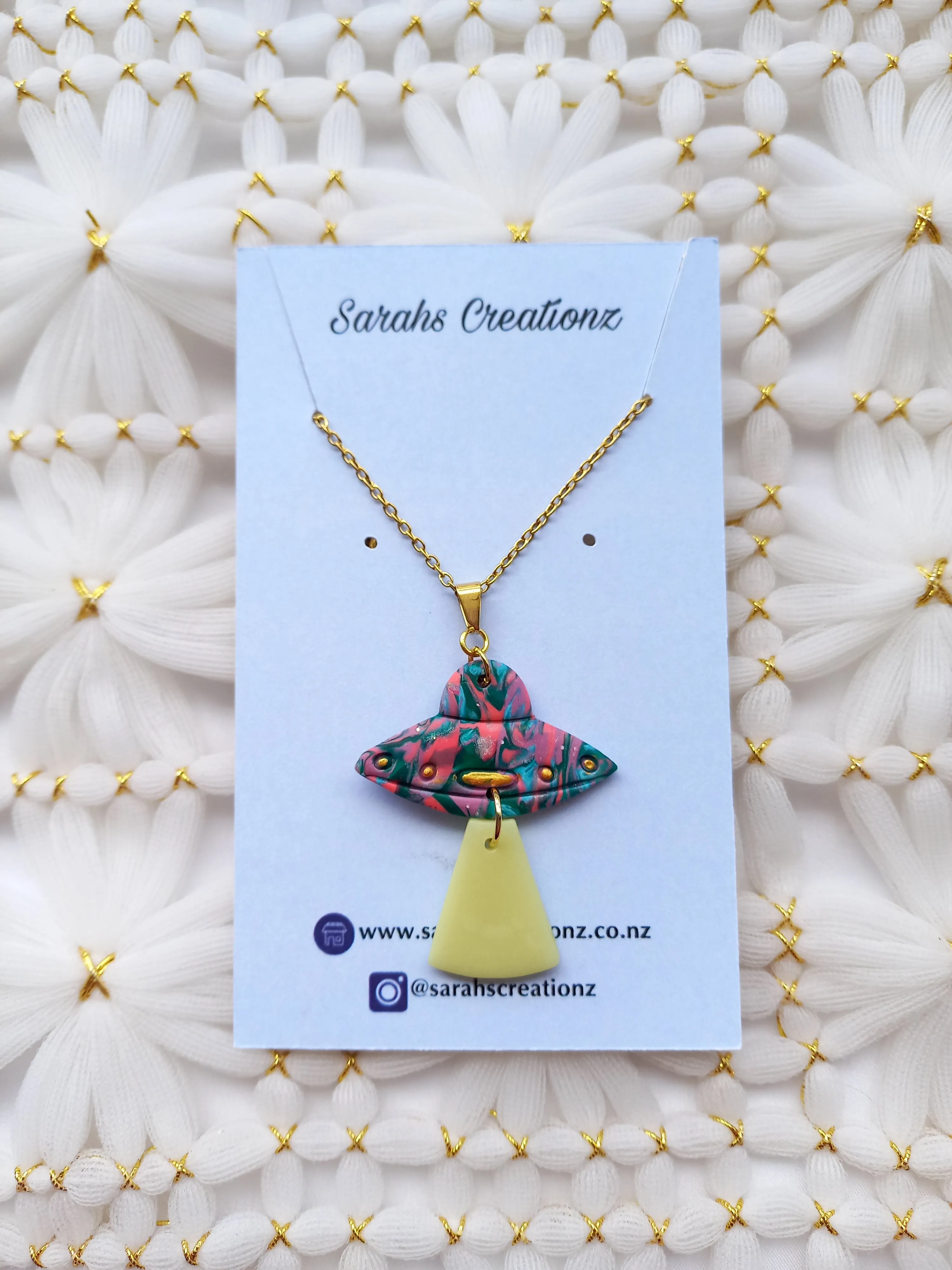 Multi-Coloured Glow in the dark UFO Necklace | Fantasy