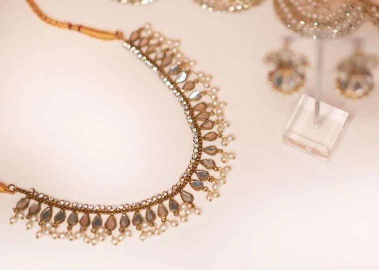 Nandini Royal Antique Gold & Pearl Necklace