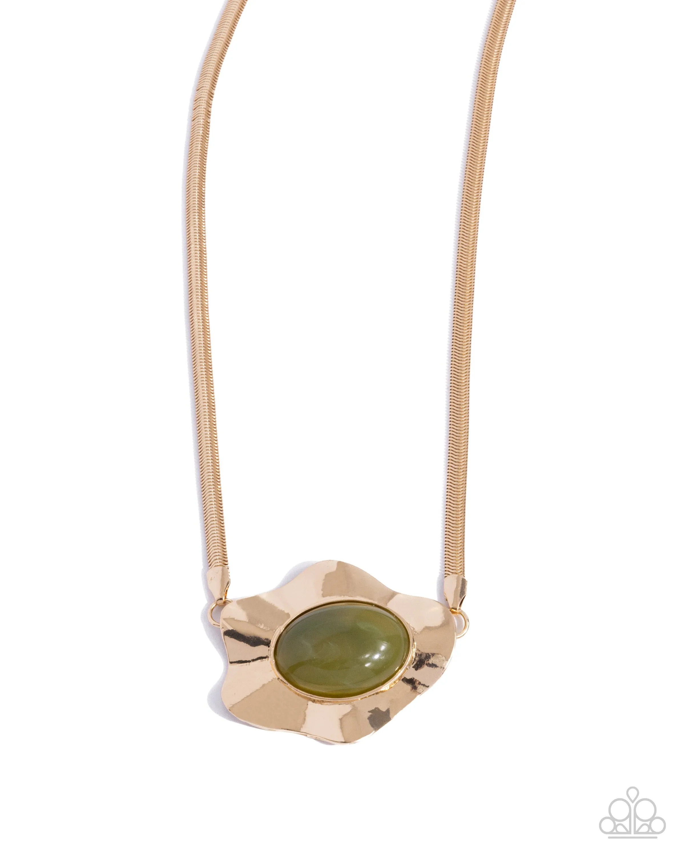 Necklaces Sideways Shimmer - Green N175