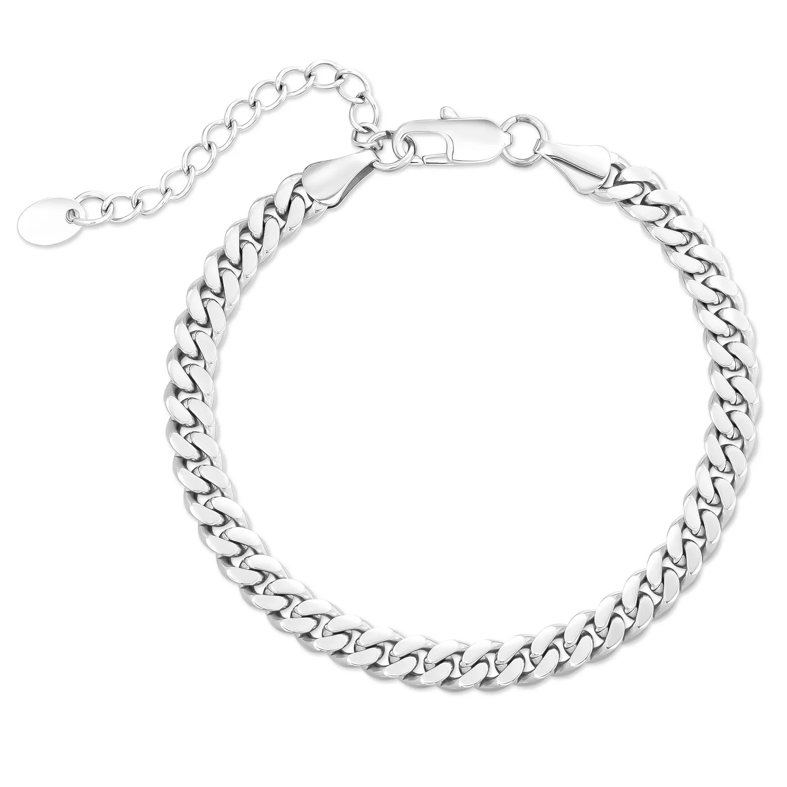 【NEW】14K Gold/White Gold Flat Cuban Curb Anklet  Bracelet KRKC