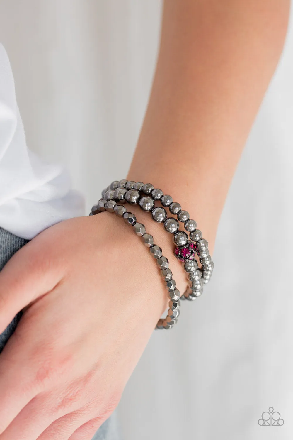 Noticeably Noir- Pink Bracelets