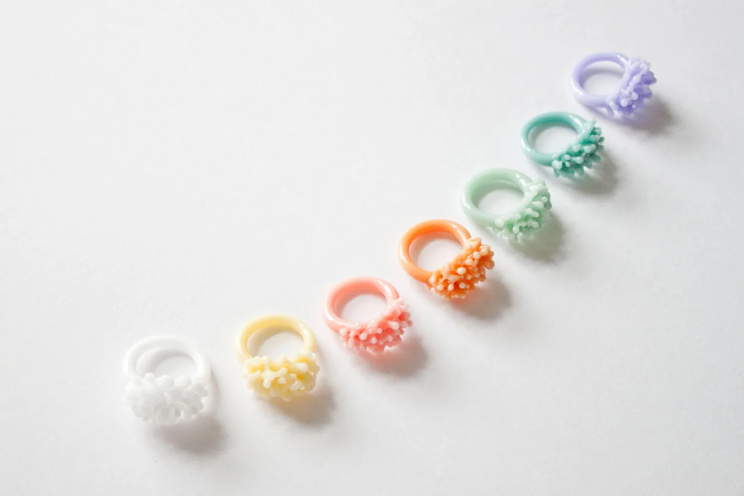 Opaque Pastel Glass Cluster Ring - Buttercup