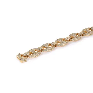 Orchid Gems 10mm Iced Out Gucci Link Bracelet