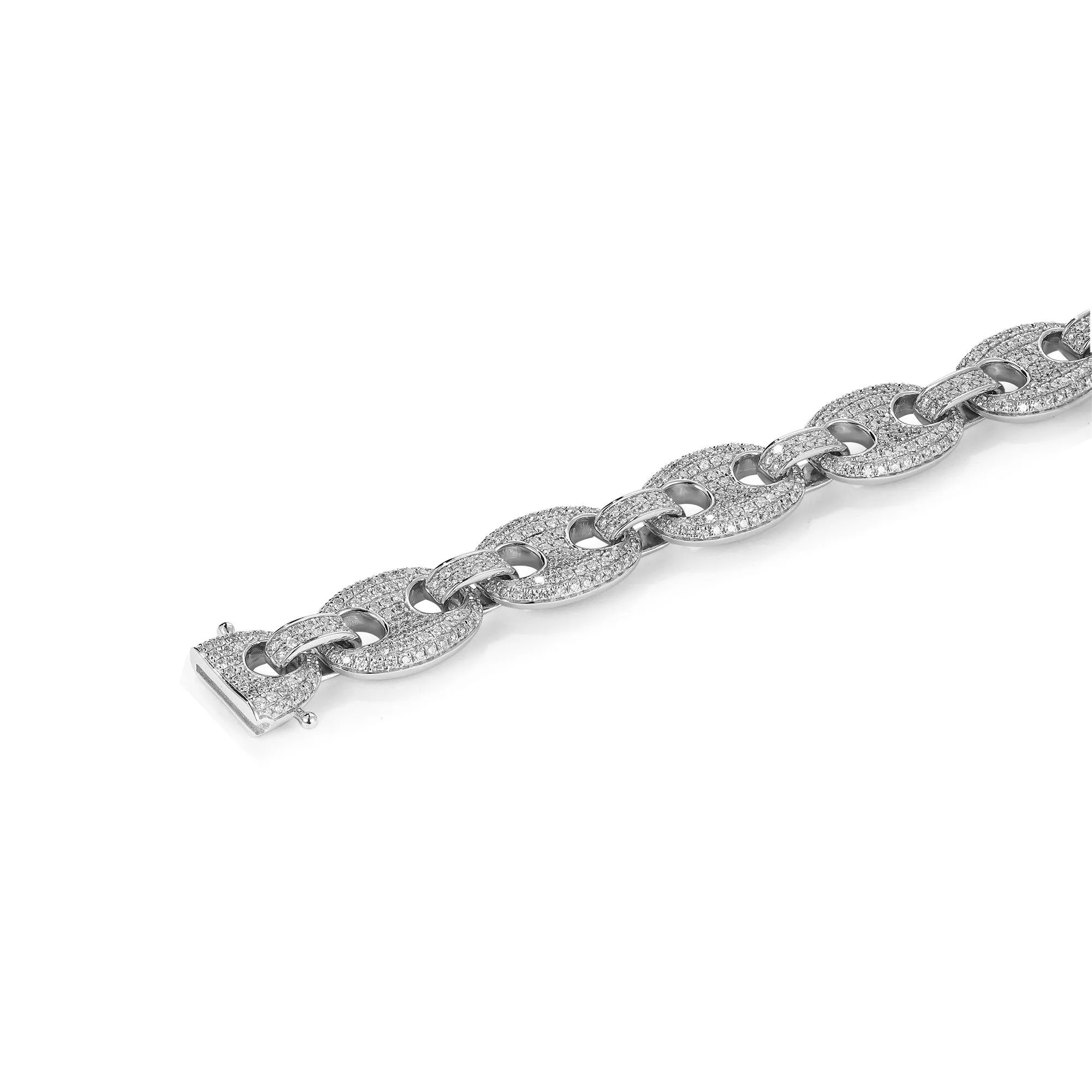 Orchid Gems 10mm Iced Out Gucci Link Bracelet