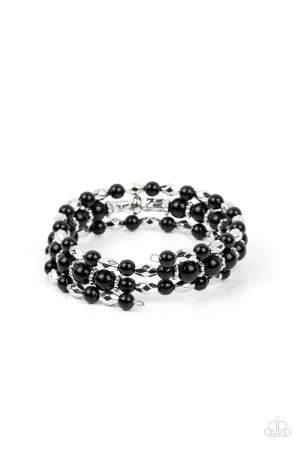 Paparazzi Colorfully Coiled Black Coil Wrap Bracelet - P9SE-BKXX-317XX