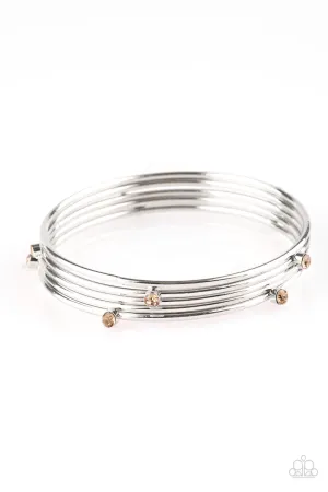 Paparazzi Delicate Decadence Brown Bangle Bracelet