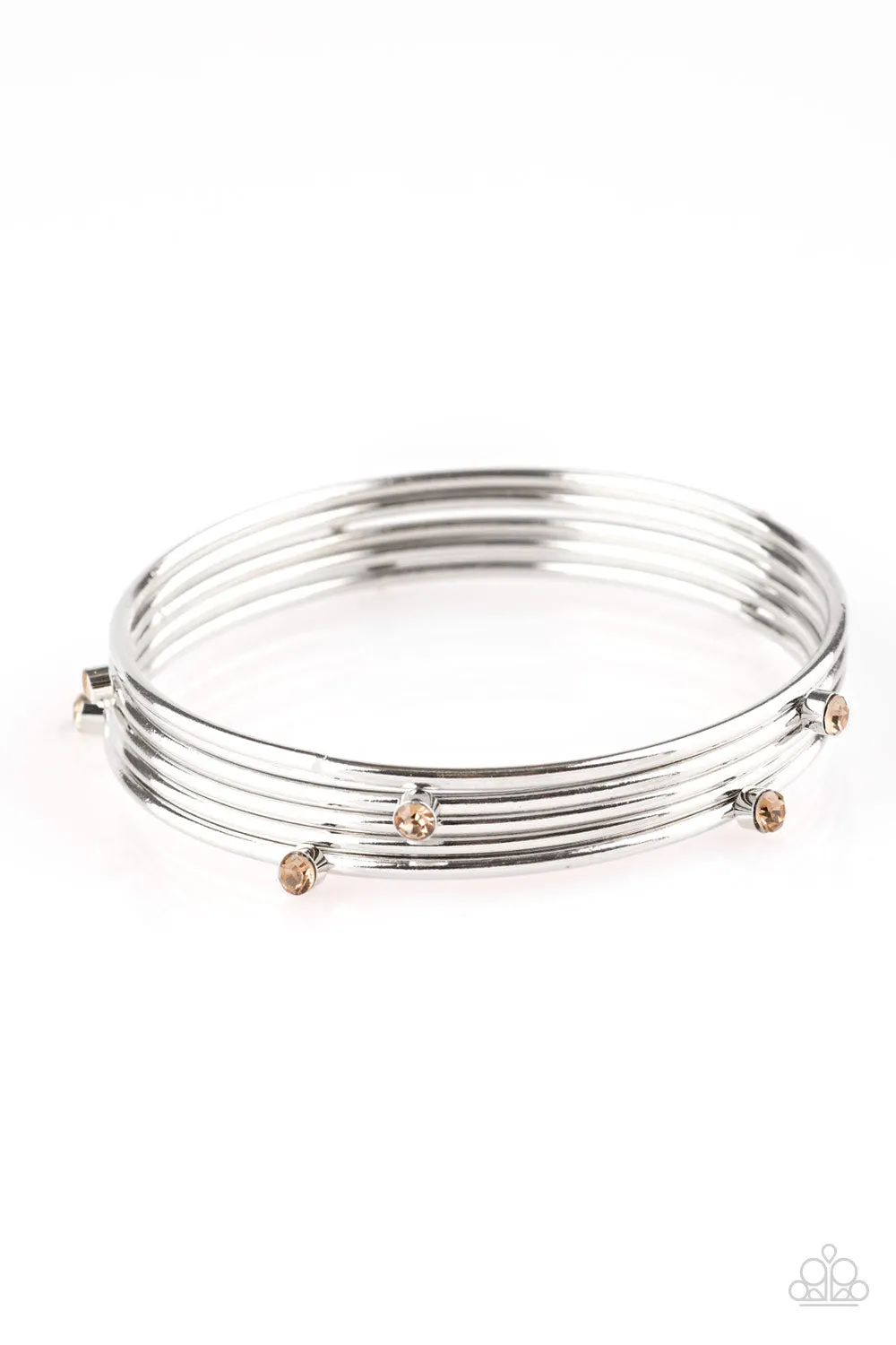 Paparazzi Delicate Decadence Brown Bangle Bracelet