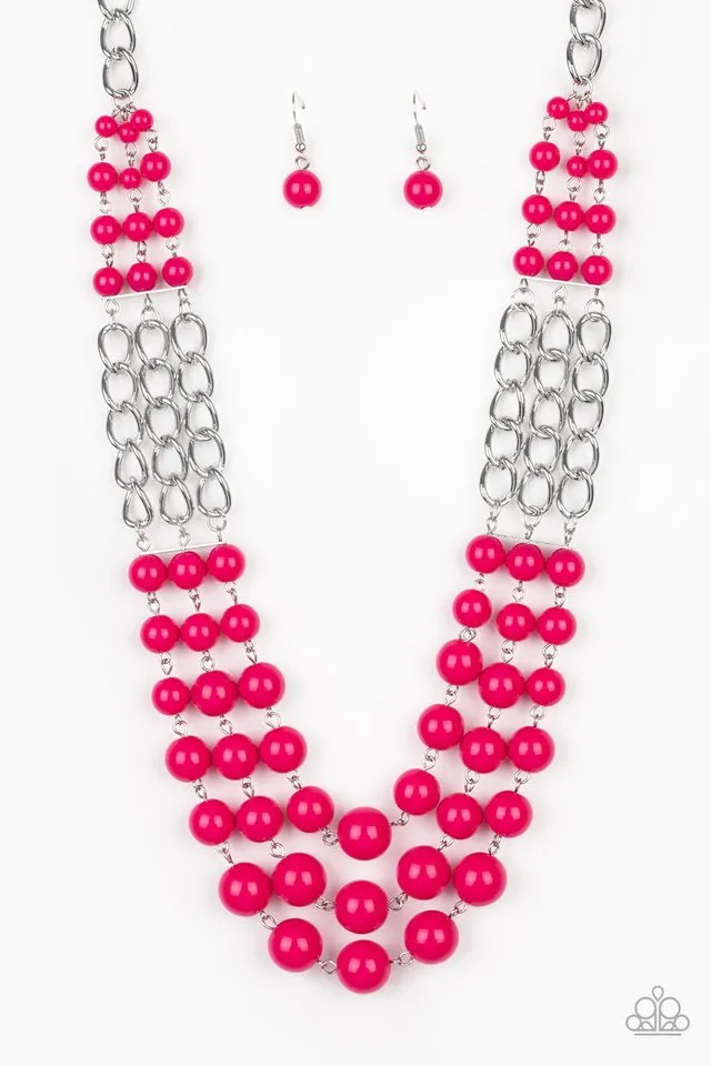 Paparazzi Necklace ~ A La Vogue - Pink