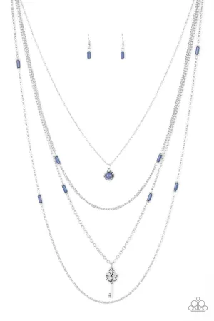 Paparazzi Necklace ~ Key Keynote - Blue
